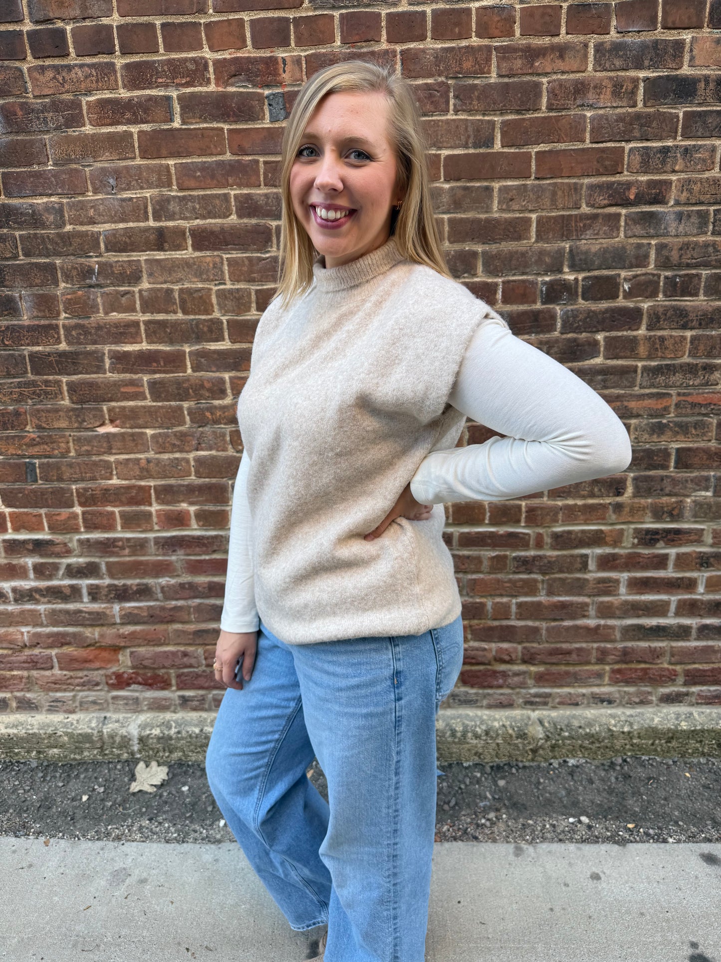 Willow Turtle Neck Cap Sleeve Sweater