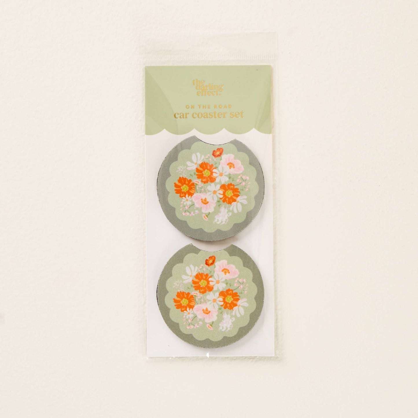On the Road Car Coaster Set in Bouquet Beauty Sage