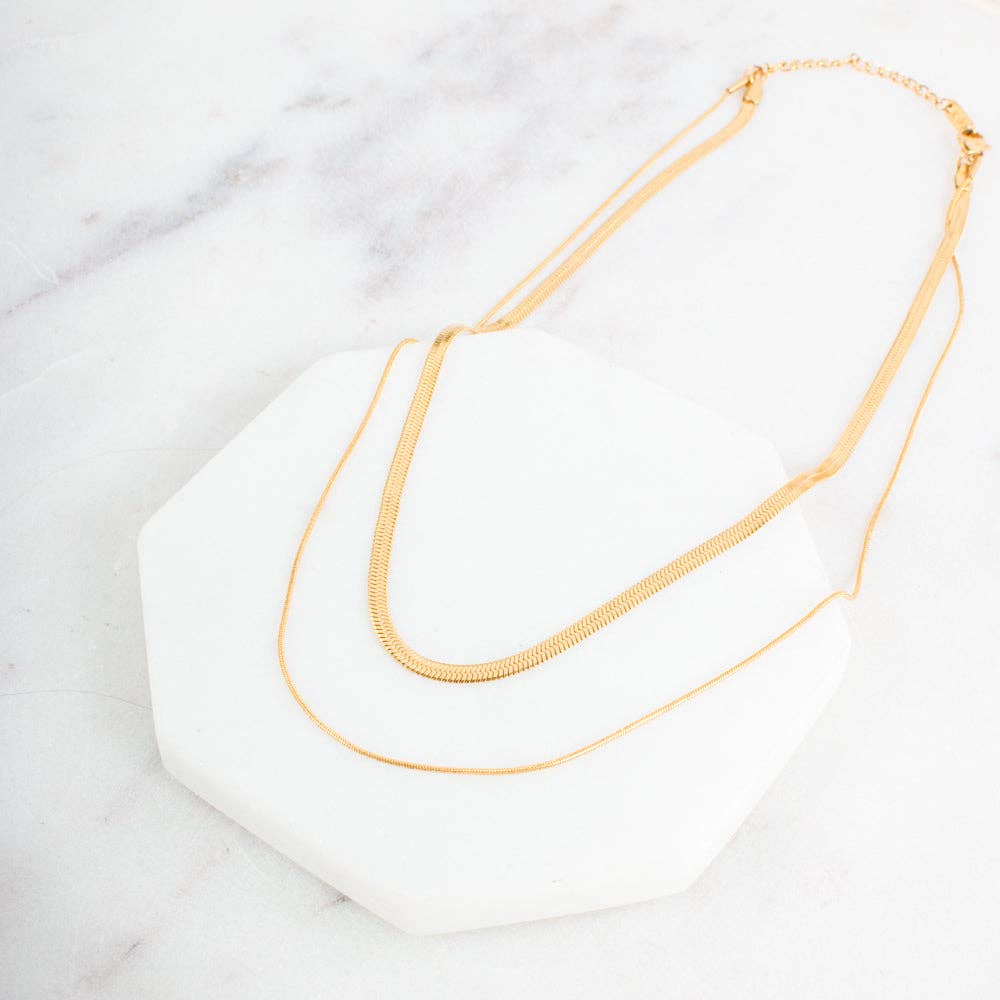 Brooke Layered Chain Necklace in Silver