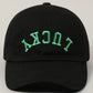 LUCKY Upside Down Embroidery Baseball Cap in Black