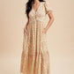 Amanda Floral Button Down Maxi Dress in Peony