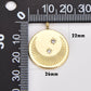 Gold Filled Crescent Moon Charm Disc CZ Micro Pave