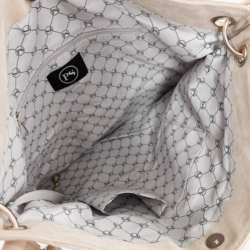 OG Rosalie Rivet Suede Hobo Bag in Black