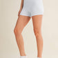 Gingham Print Contrast Binding Biker Shorts in Blue Gingham