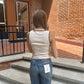 Social Whipstitch Tank in White