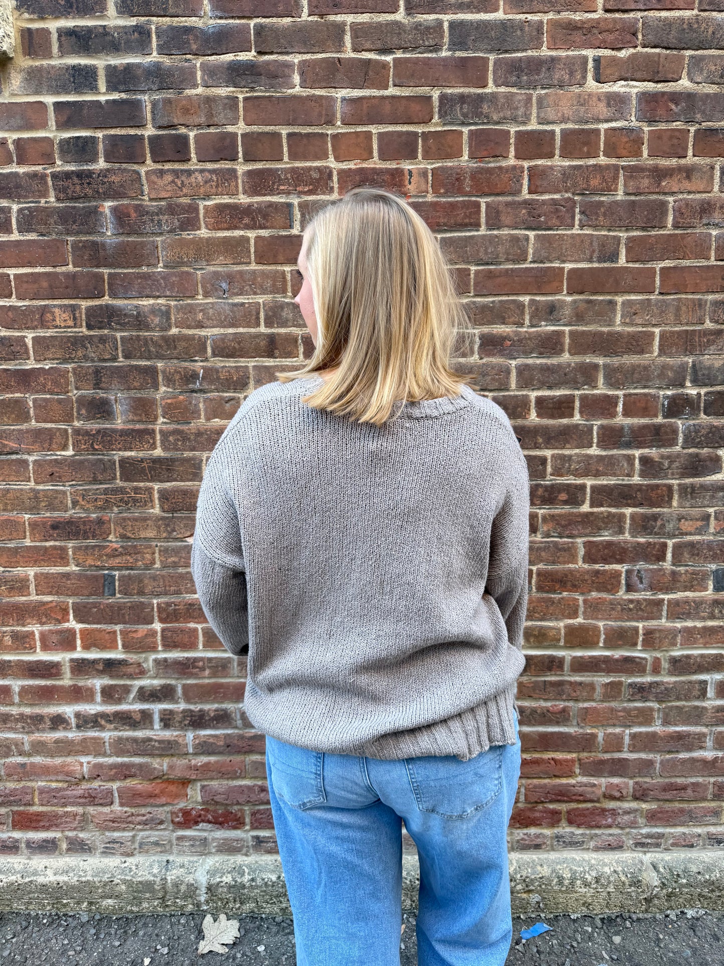 Beck Textured Sweater in Light Tavern