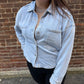 All Day Knit Denim Cropped Jacket in Washed Indigo