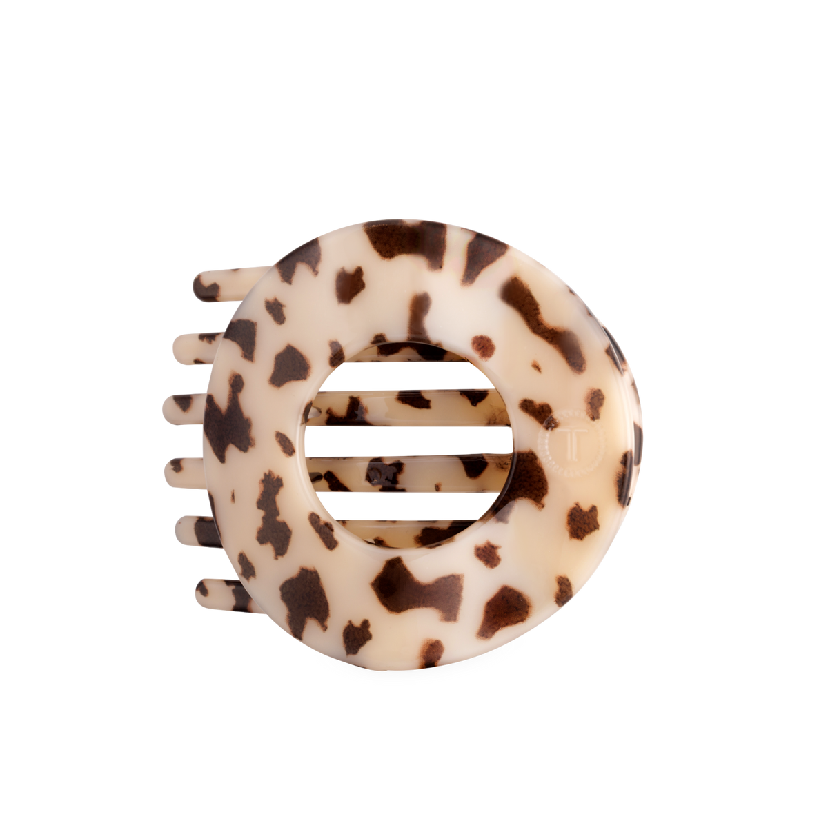 Large Blonde Tortoise Flat Circle Hair Clip