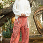 Kristina Floral Embroidered Joggers in Dried Apple