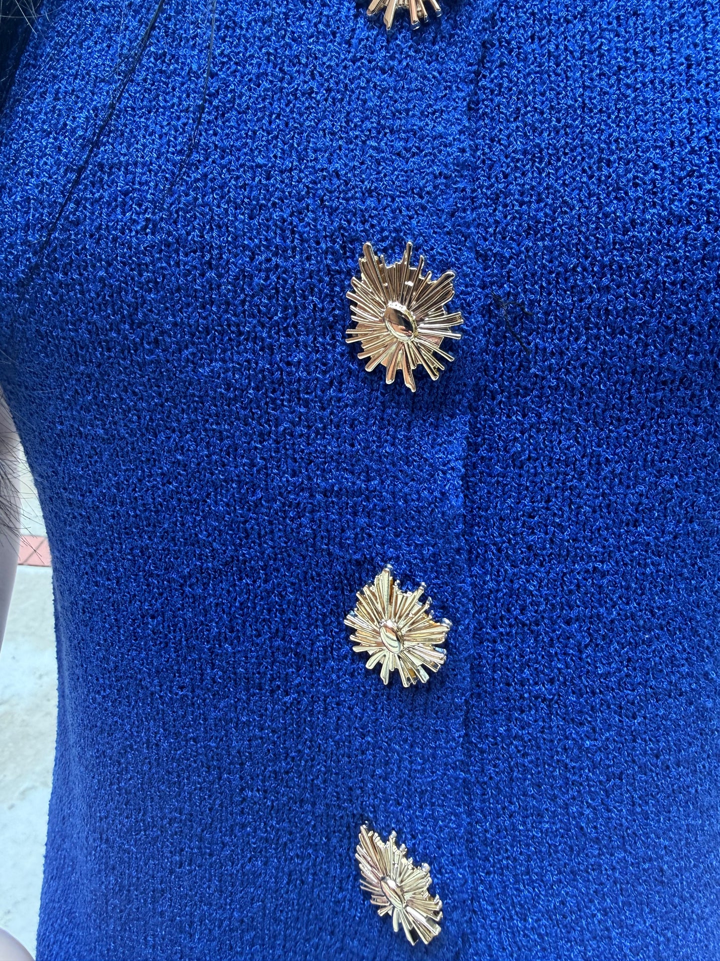 Shelby Royal Blue Button Accent Sweater