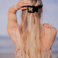 Square Flat Hair Clip Small in Jet Black