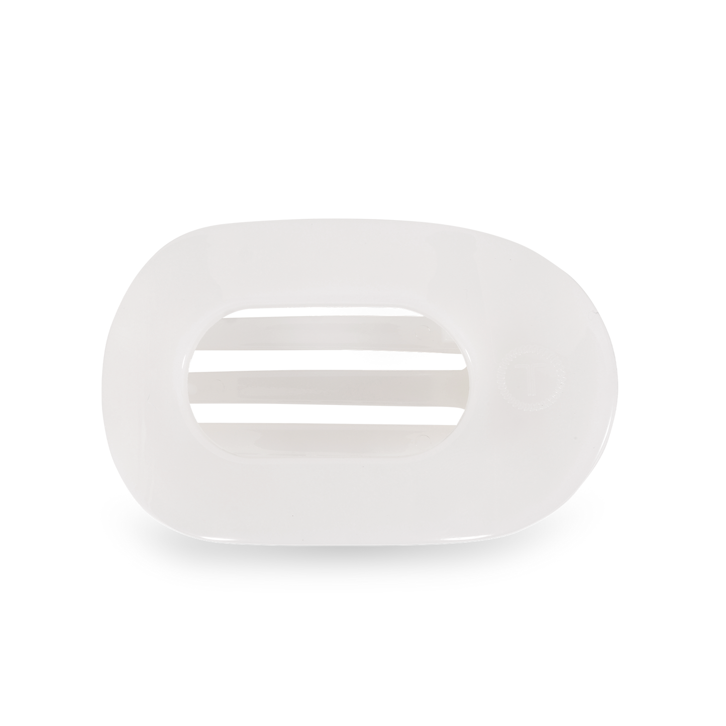 Small Coconut White Round Flat Hair Clip