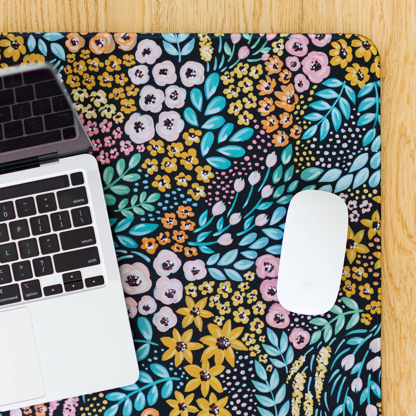 Black Floral Desk Pad: Small