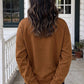 Cozy Plaid Letter Patchwork Mock Neck Sweatshirt