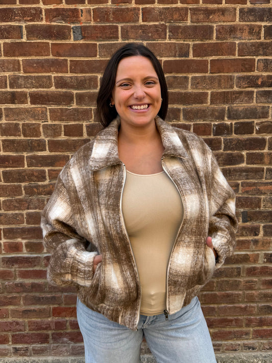 Nicole Collared Bomber Jacket
