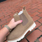 The Gianna Khaki Chunky Sole Chelsea Fall Boot