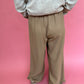Elle Extra Wide Leg Pull-On Pants in Tan
