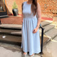Charlotte Midi Dress in Light Blue