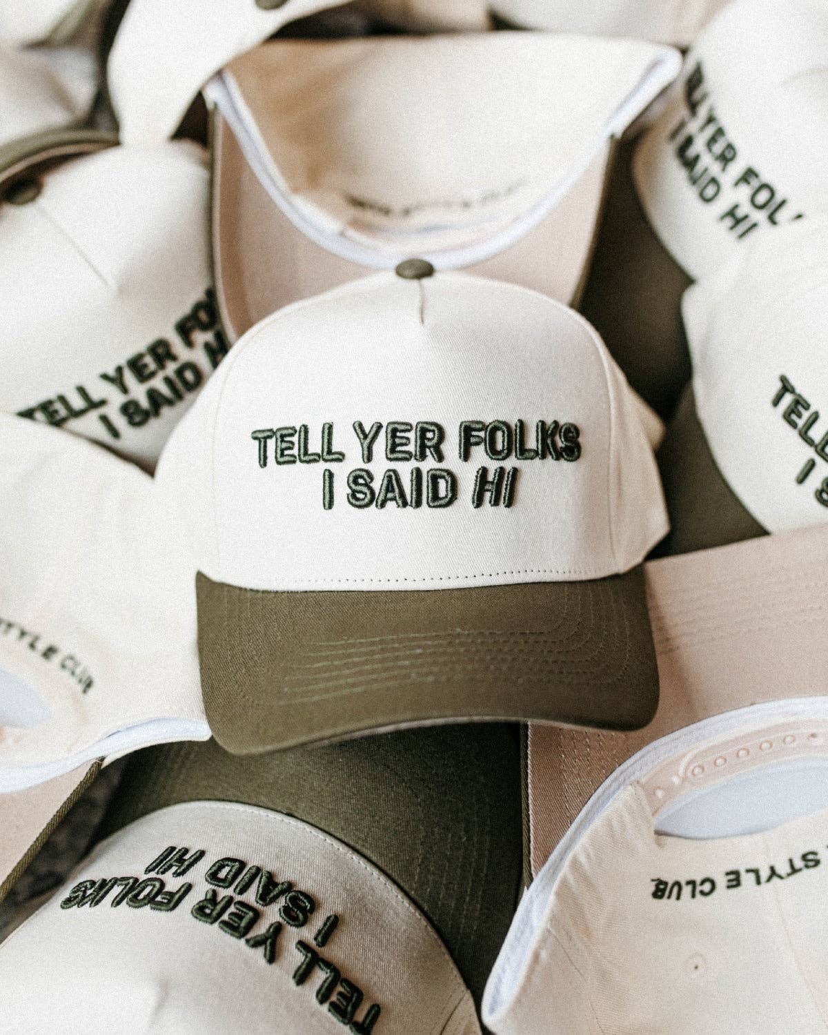 Tell Yer Folks I Said Hi Embroidered Trucker Hat