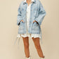 Adeline Boho Side Tie Oversized Denim Jacket