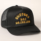Support Day Drinking Embroidered Trucker Cap in Black