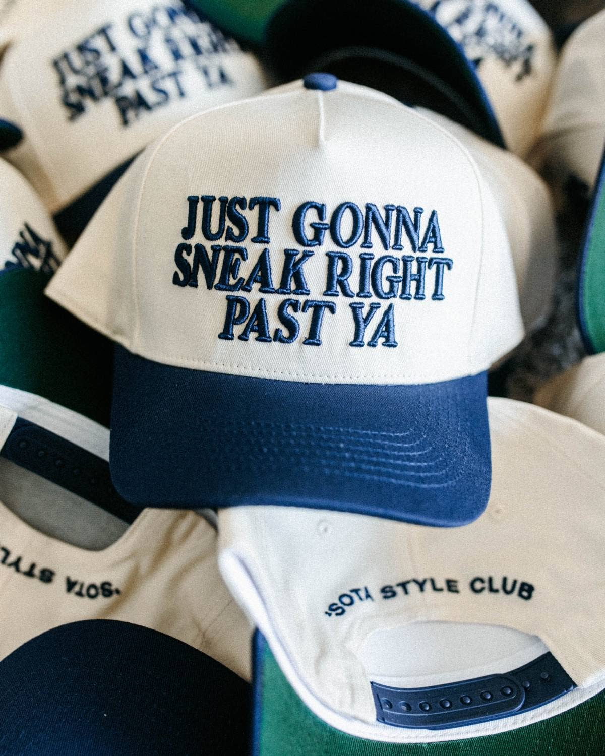 Just Gonna Sneak Right Past Ya Trucker Hat Navy