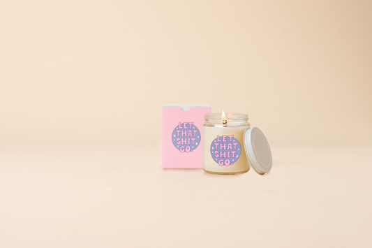 Let That Shit Go Candle Jar w/Lid