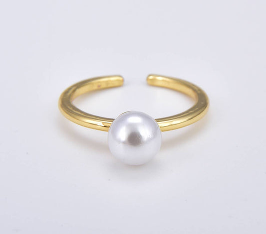 White Pearl Ring Adjustable