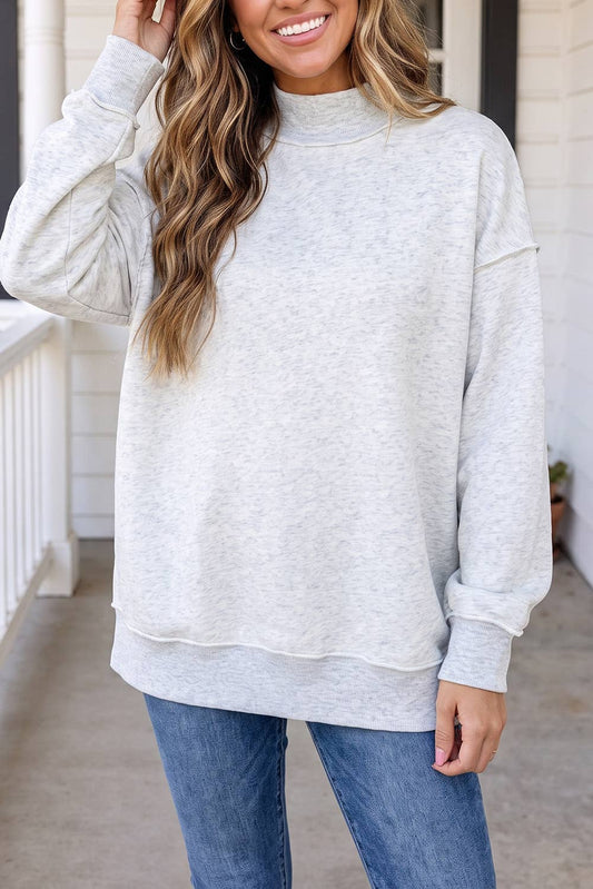 Brynna Reversible Mock Neck in Grey