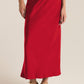 Europa Poly Sheen Skirt in Haute Red