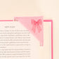 Corner Keeper Fabric Bookmark in Bow Pink