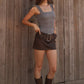 Lace Textured Square Top in Pale Banana