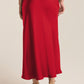 Europa Poly Sheen Skirt in Haute Red