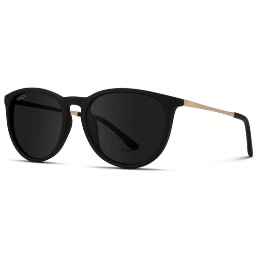 Drew Black and Gold Polarized Sunglasses