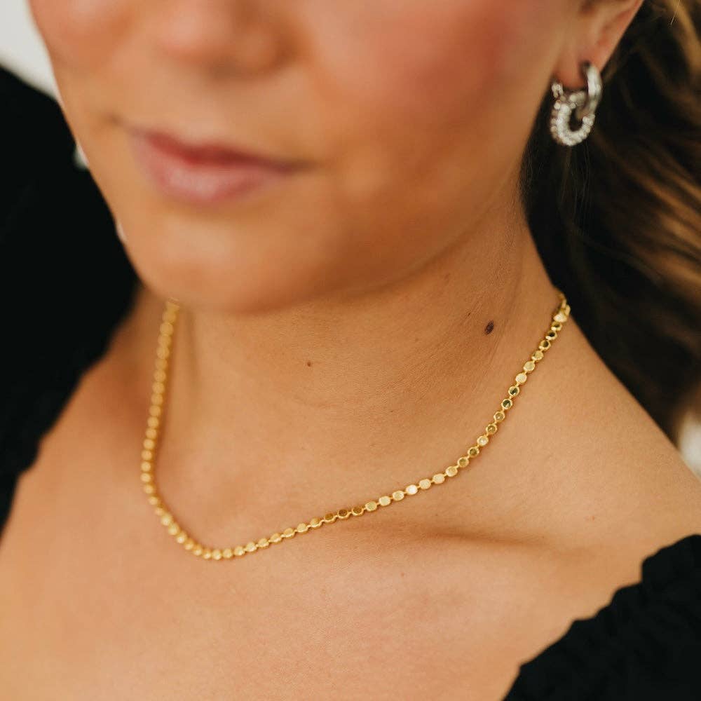 Dakota Disc Chain Necklace in Silver
