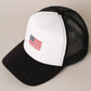 American Flag Trucker Hat in Black