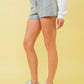 Lucie Studded Scatter Mid Rise Stretch Denim Shorts