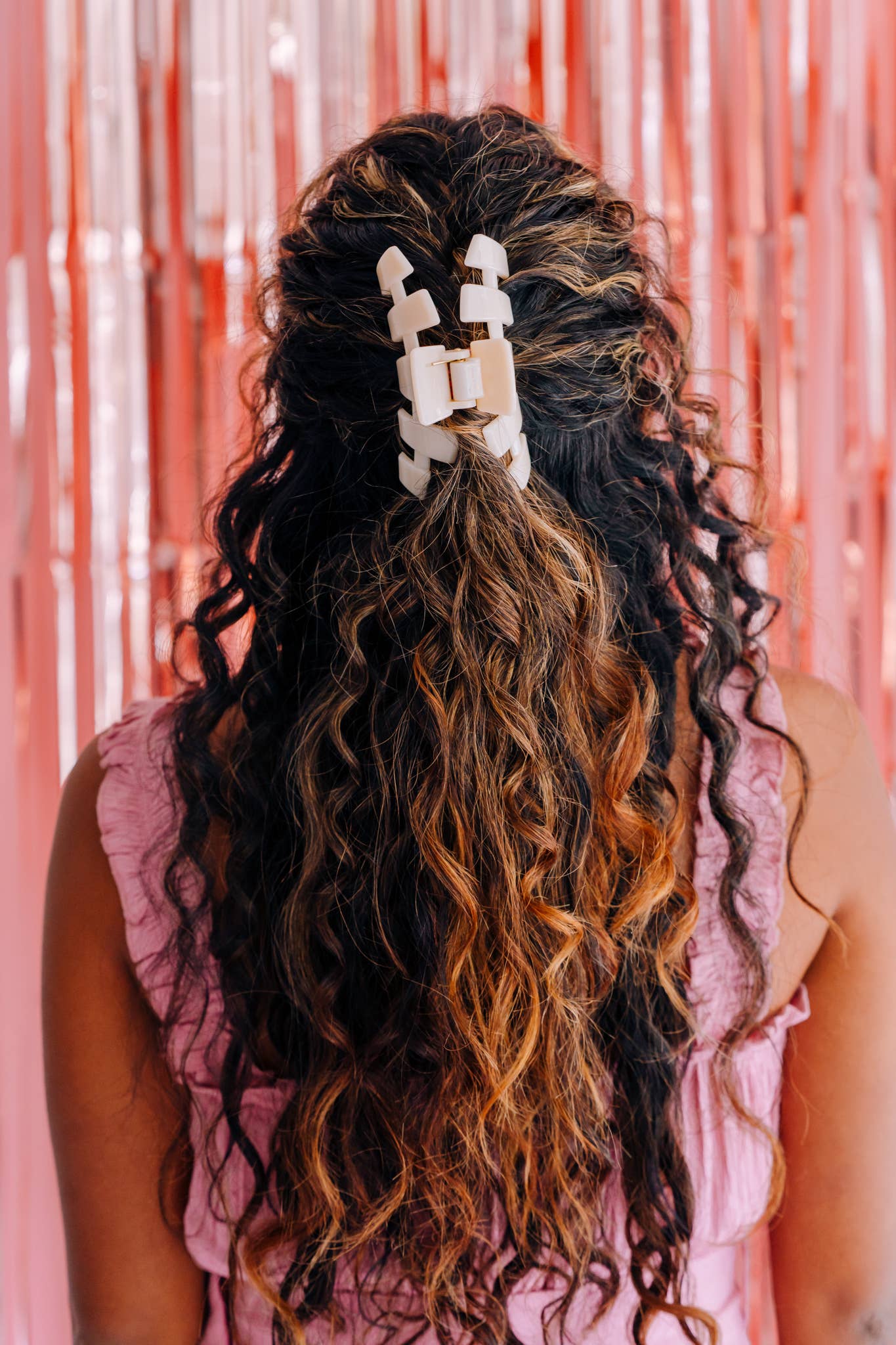 Large Classic Hair Clip in Almond Beige
