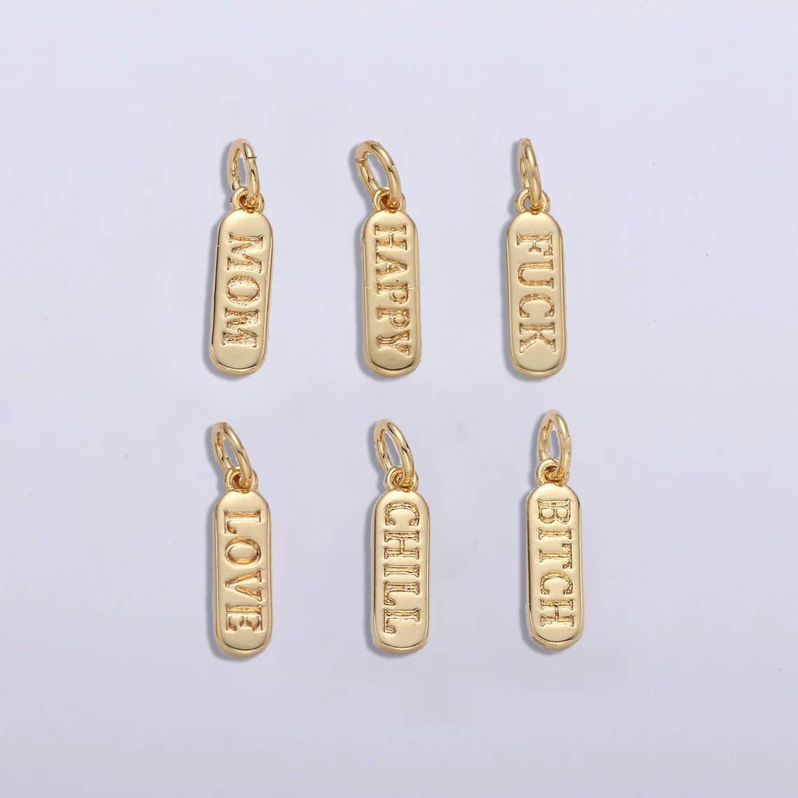 Gold Filled Pill Bar Pendant Mom