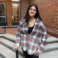 Selena Cream, Navy, Red & Green Plaid Flannel