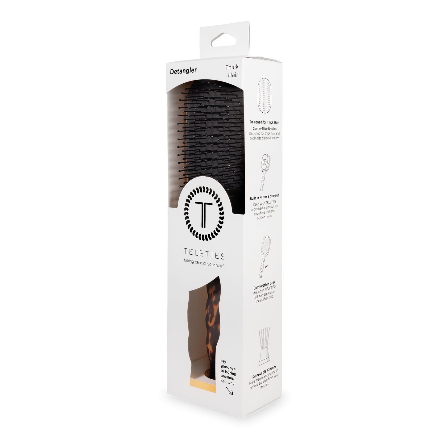 Detangler Hair Brush for Thick Hair in Tortoise