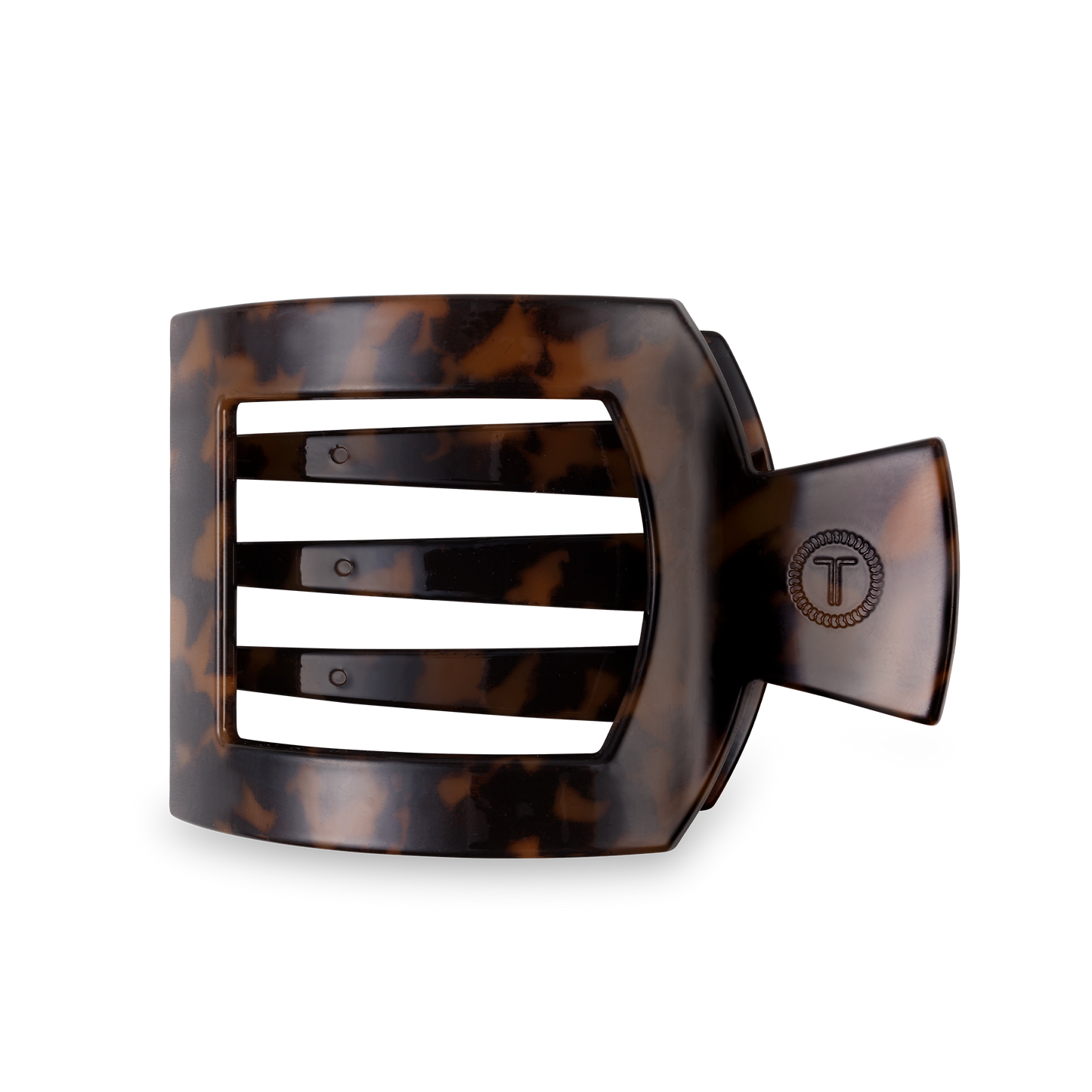 Square Flat Hair Clip Large in Tortoise