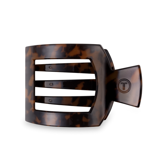 Square Flat Hair Clip Large in Tortoise