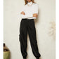 Keanna High Waisted Satin Utility Trousers