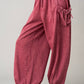 Julia Washed Cargo Pants in Burgundy