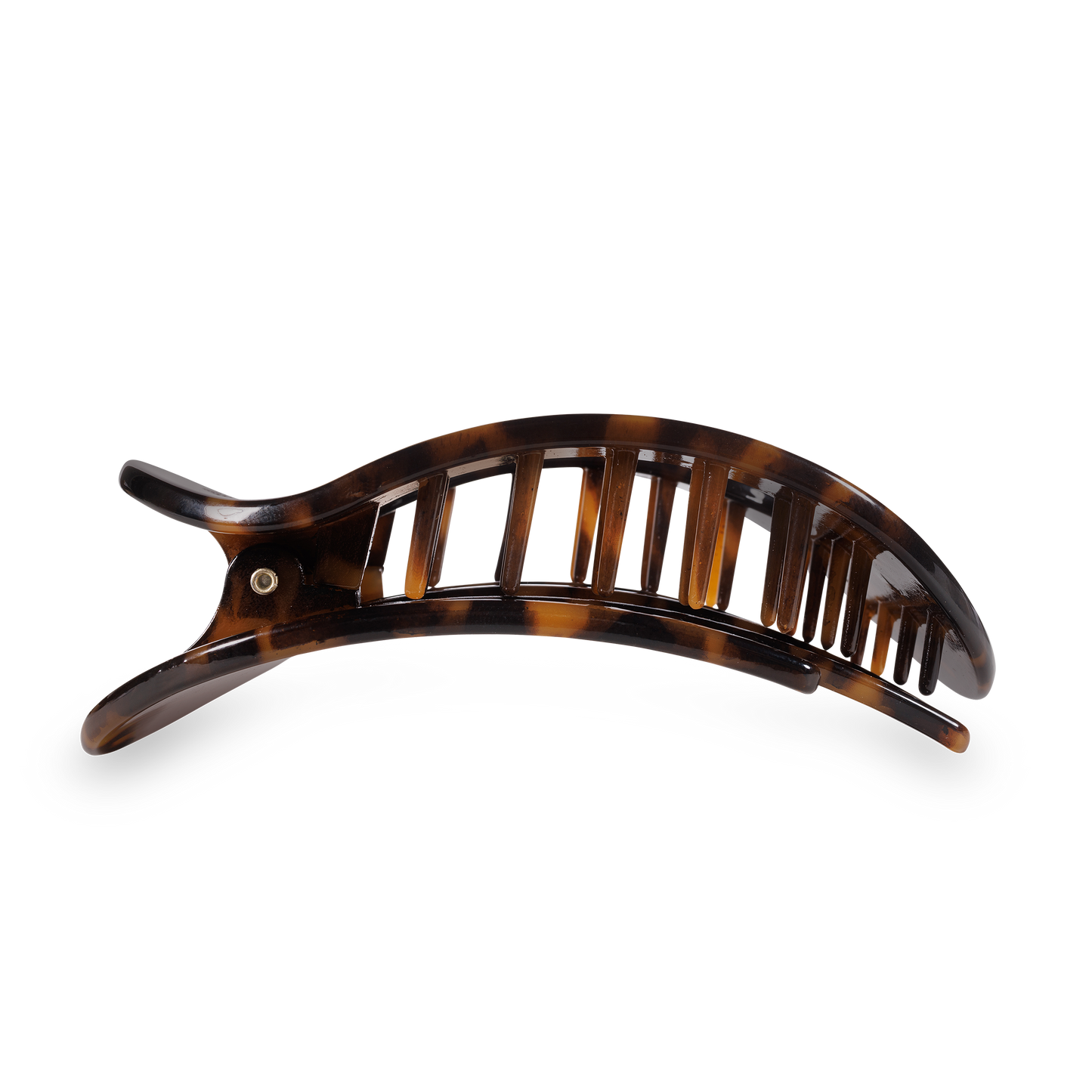 Round Flat Hair Clip Large in Tortoise