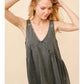 Hallee Plunge V Neck Buckle Babydoll Dress
