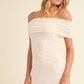 Taren Foldover Mini Ivory Dress with Lining