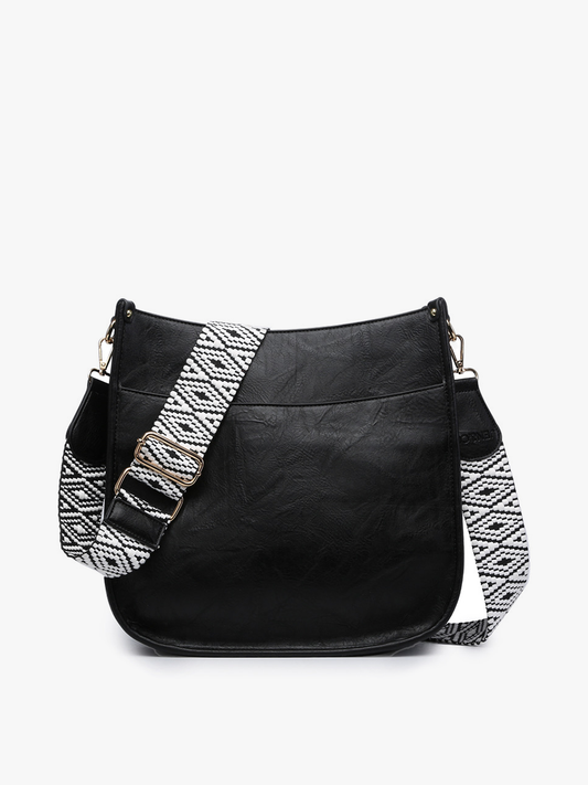 Black Chloe Crossbody with Guitar Strap