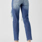 Noelle High Rise Distressed Dark Wash Jeans